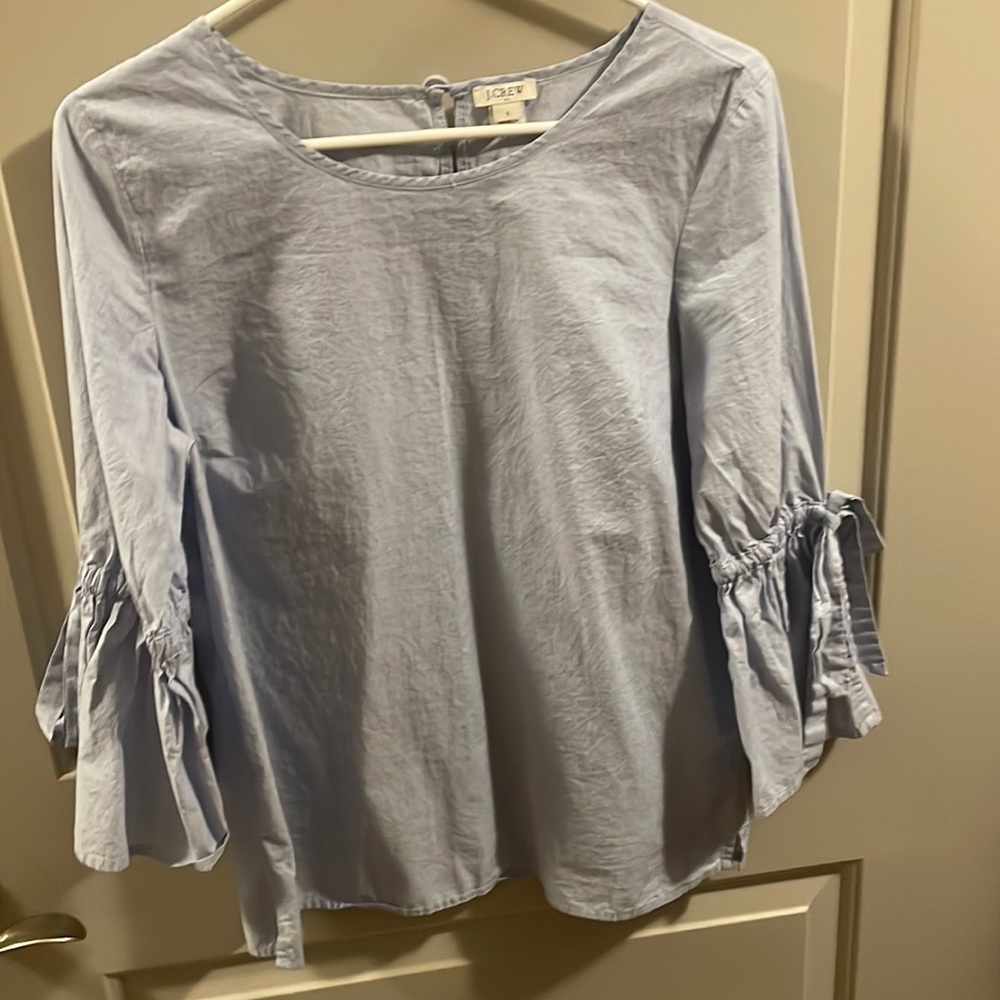 J Crew 3/4 Tie- Sleeve Blouse